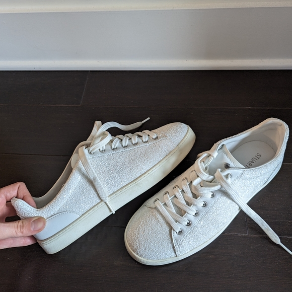 Stuart Weitzman white glitter sneakers - Picture 5 of 7